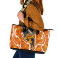 Perth Scorchers Leather Tote Bag Flaming Lightning Storm Geometric Sports Mascot Art