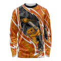 Perth Scorchers Long Sleeve Shirt Flaming Lightning Storm Geometric Sports Mascot Art