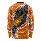 Perth Scorchers Long Sleeve Shirt Flaming Lightning Storm Geometric Sports Mascot Art