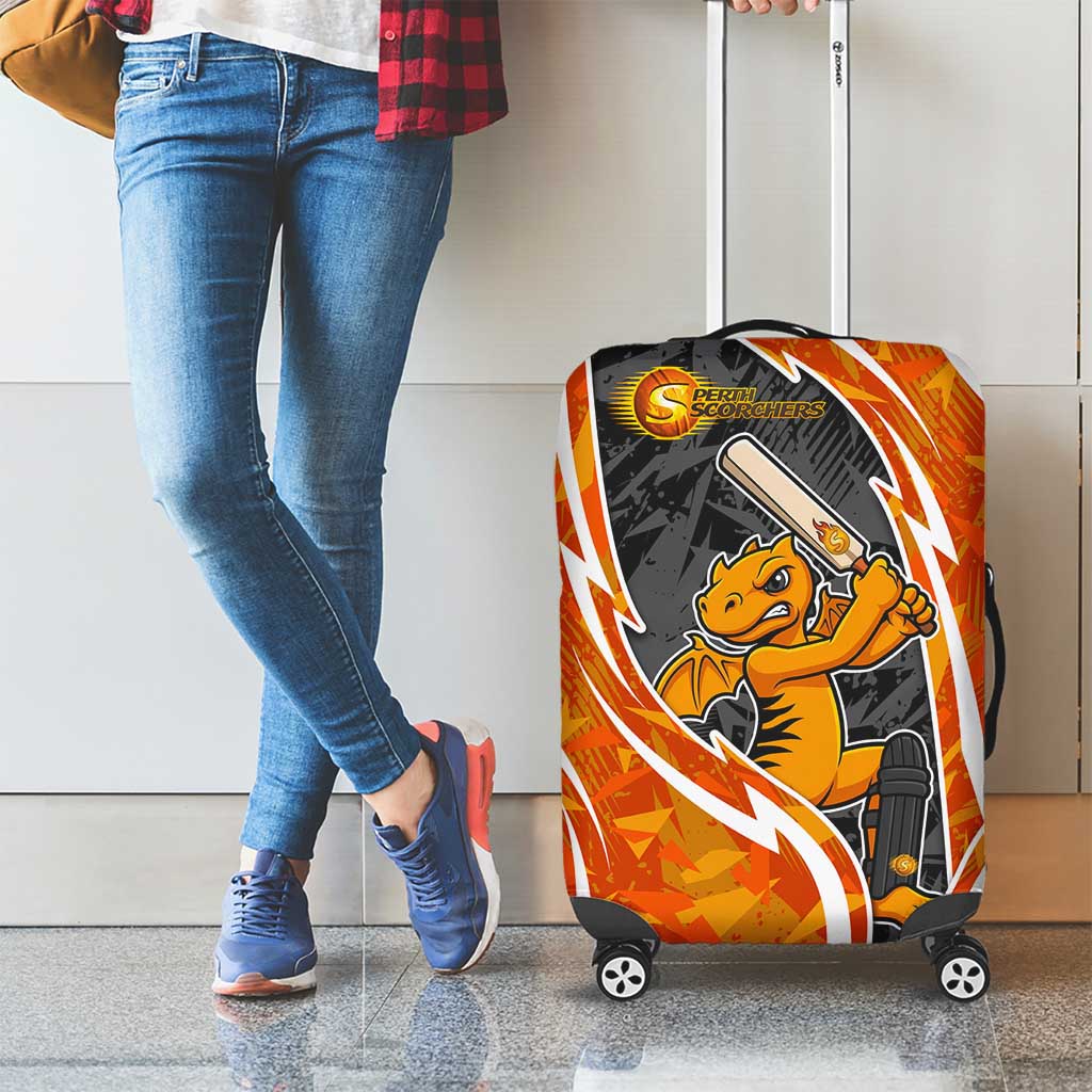Perth Scorchers Luggage Cover Flaming Lightning Storm Geometric Sports Mascot Art