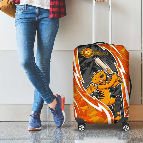 Perth Scorchers Luggage Cover Flaming Lightning Storm Geometric Sports Mascot Art
