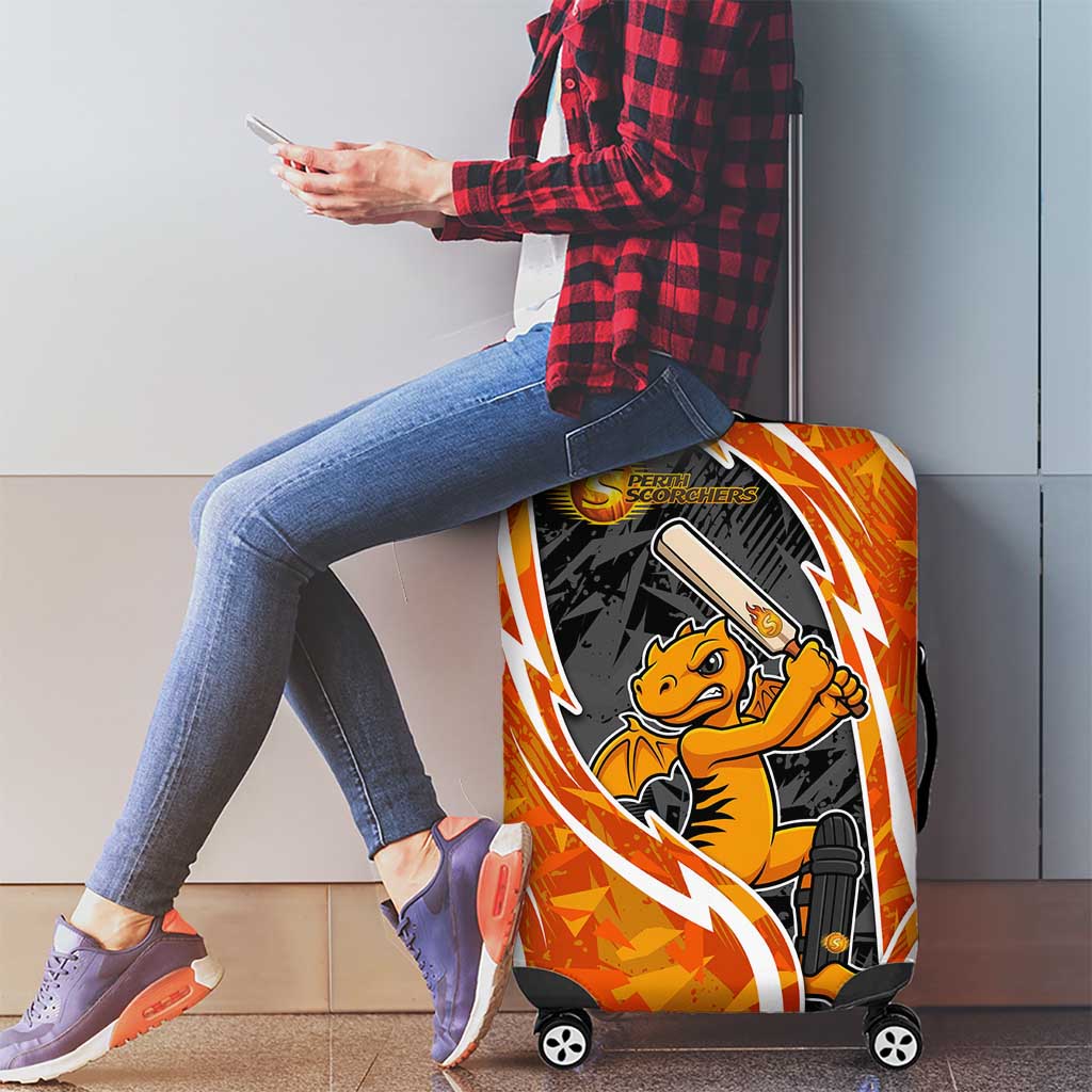 Perth Scorchers Luggage Cover Flaming Lightning Storm Geometric Sports Mascot Art
