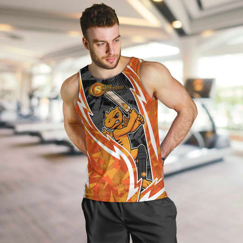 Perth Scorchers Men Tank Top Flaming Lightning Storm Geometric Sports Mascot Art