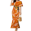 Perth Scorchers Mermaid Dress Flaming Lightning Storm Geometric Sports Mascot Art