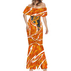 Perth Scorchers Mermaid Dress Flaming Lightning Storm Geometric Sports Mascot Art