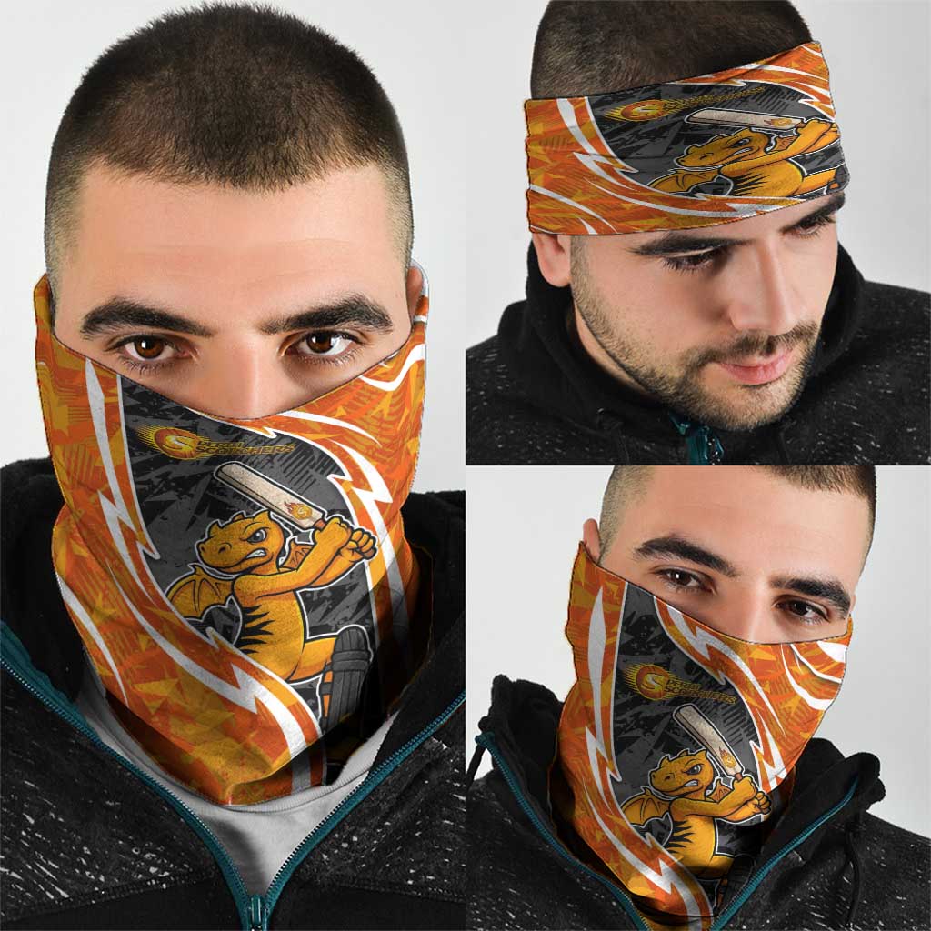 Perth Scorchers Neck Gaiter Flaming Lightning Storm Geometric Sports Mascot Art