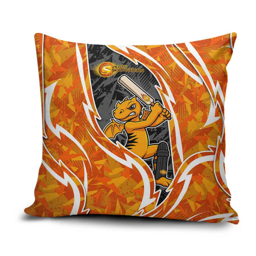 Perth Scorchers Pillow Cover Flaming Lightning Storm Geometric Sports Mascot Art