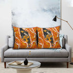Perth Scorchers Pillow Cover Flaming Lightning Storm Geometric Sports Mascot Art