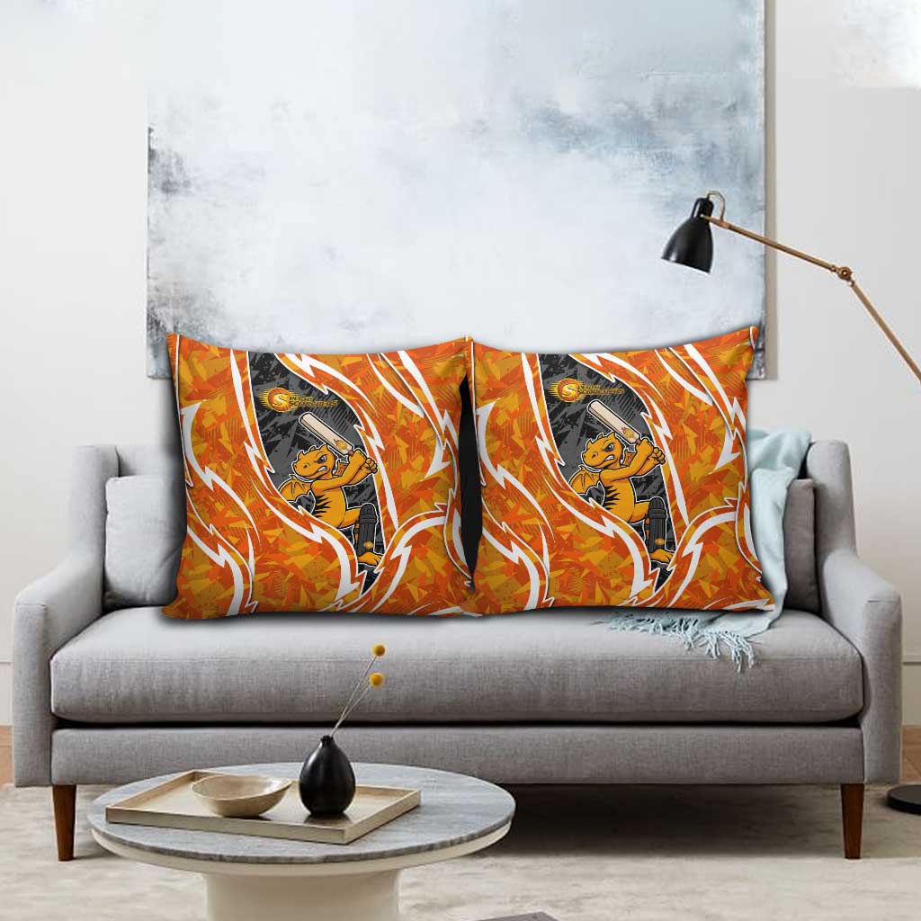 Perth Scorchers Pillow Cover Flaming Lightning Storm Geometric Sports Mascot Art