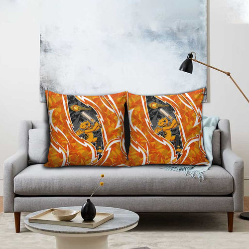 Perth Scorchers Pillow Cover Flaming Lightning Storm Geometric Sports Mascot Art
