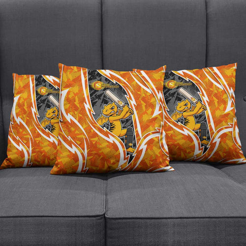 Perth Scorchers Pillow Cover Flaming Lightning Storm Geometric Sports Mascot Art