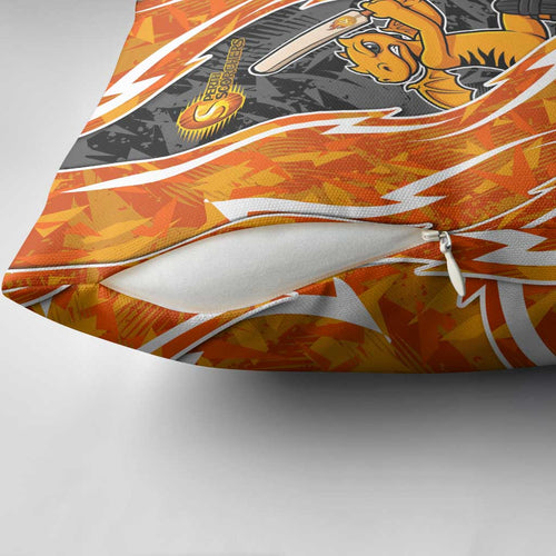 Perth Scorchers Pillow Cover Flaming Lightning Storm Geometric Sports Mascot Art