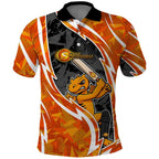 Perth Scorchers Polo Shirt Flaming Lightning Storm Geometric Sports Mascot Art
