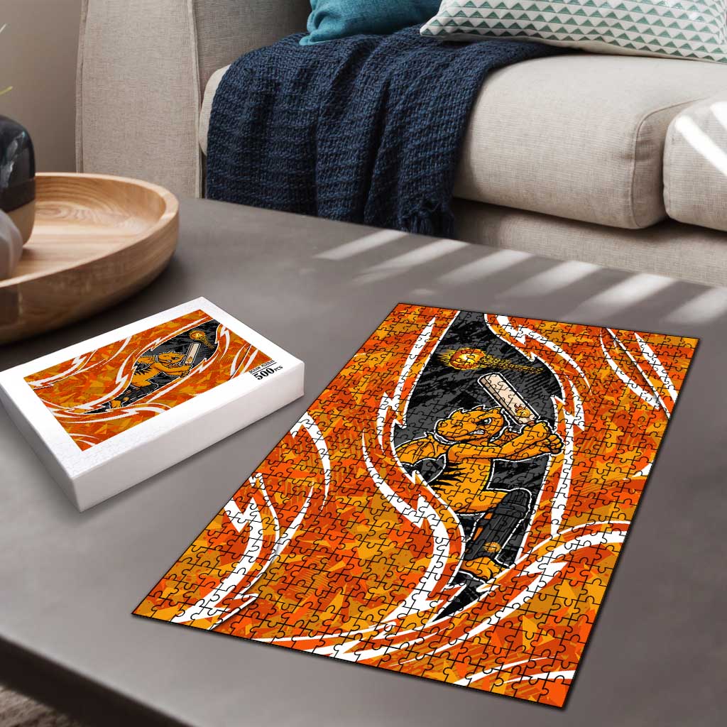 Perth Scorchers Puzzle Flaming Lightning Storm Geometric Sports Mascot Art