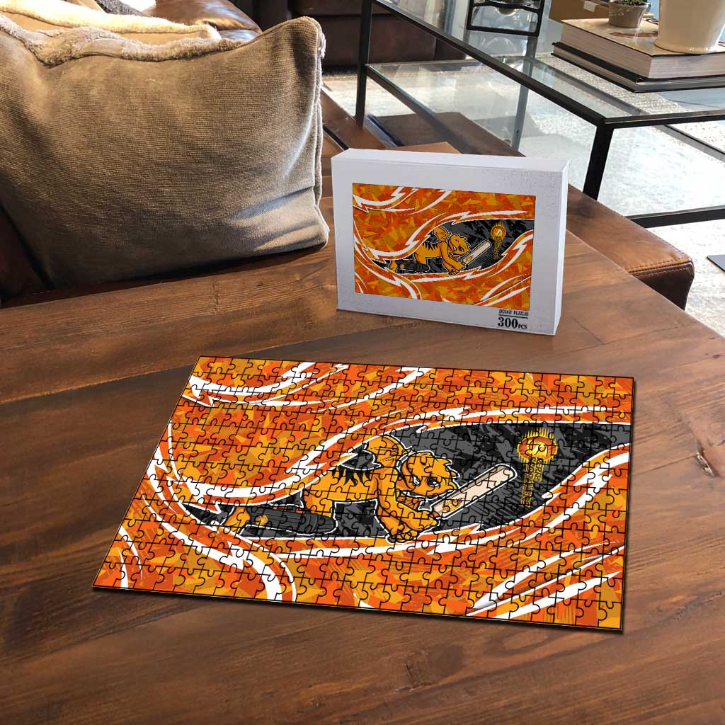 Perth Scorchers Puzzle Flaming Lightning Storm Geometric Sports Mascot Art