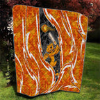 Perth Scorchers Quilt Flaming Lightning Storm Geometric Sports Mascot Art