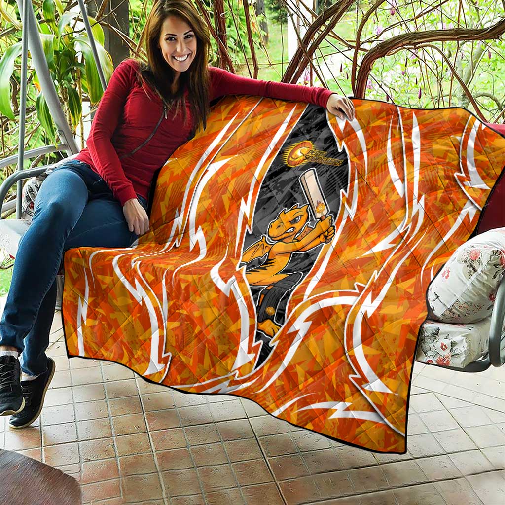 Perth Scorchers Quilt Flaming Lightning Storm Geometric Sports Mascot Art
