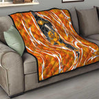 Perth Scorchers Quilt Flaming Lightning Storm Geometric Sports Mascot Art