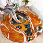 Perth Scorchers Round Carpet Flaming Lightning Storm Geometric Sports Mascot Art