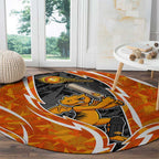 Perth Scorchers Round Carpet Flaming Lightning Storm Geometric Sports Mascot Art