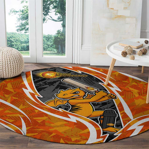 Perth Scorchers Round Carpet Flaming Lightning Storm Geometric Sports Mascot Art