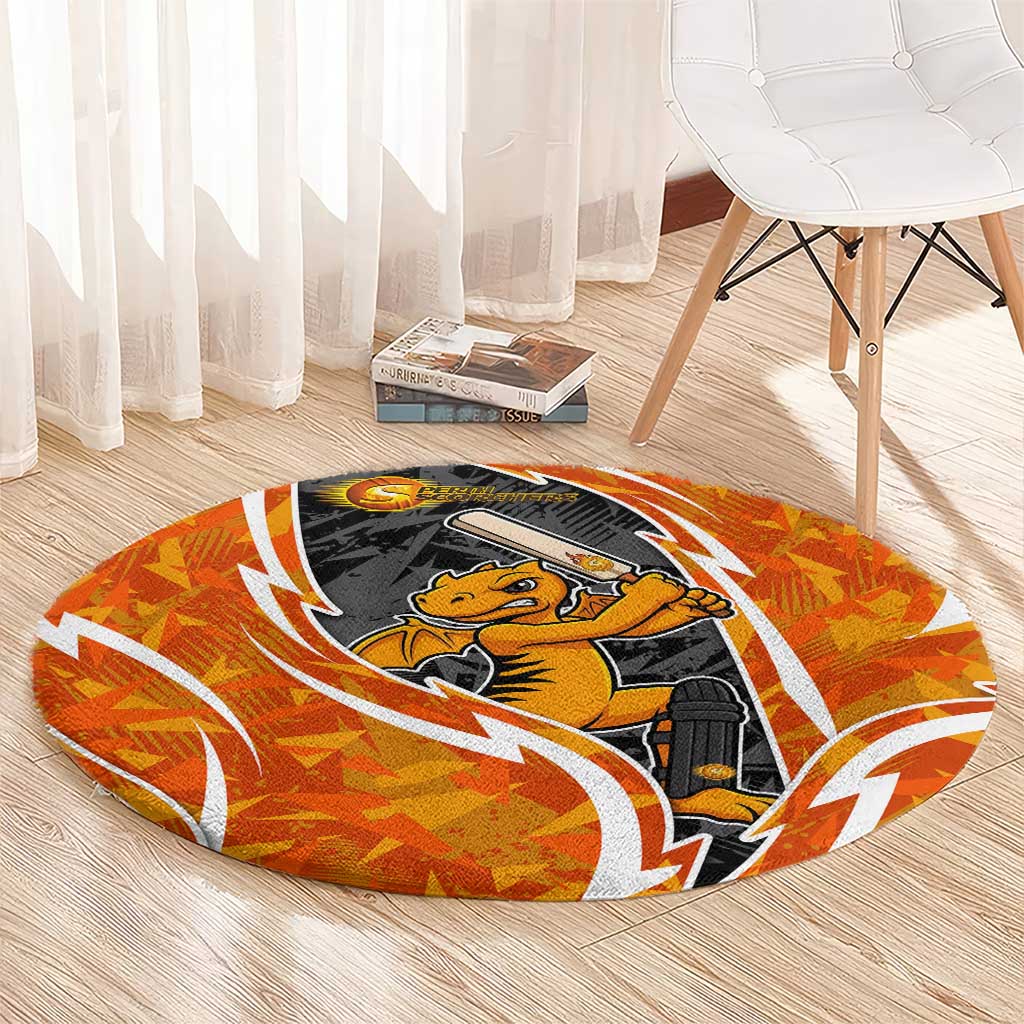 Perth Scorchers Round Carpet Flaming Lightning Storm Geometric Sports Mascot Art