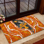 Perth Scorchers Rubber Doormat Flaming Lightning Storm Geometric Sports Mascot Art