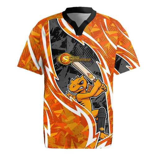 Perth Scorchers Rugby Jersey Flaming Lightning Storm Geometric Sports Mascot Art