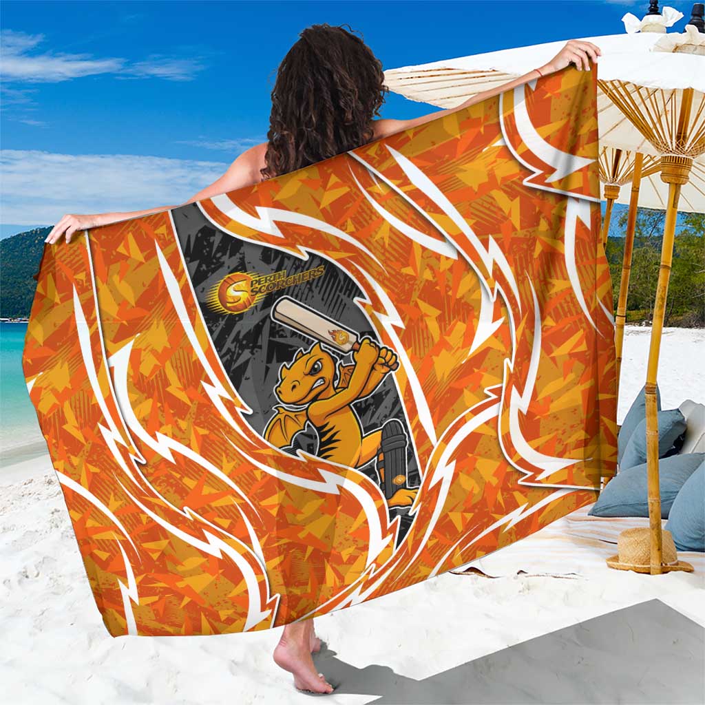Perth Scorchers Sarong Flaming Lightning Storm Geometric Sports Mascot Art