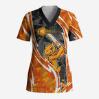 Perth Scorchers Scrub Top Flaming Lightning Storm Geometric Sports Mascot Art
