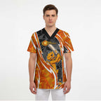 Perth Scorchers Scrub Top Flaming Lightning Storm Geometric Sports Mascot Art