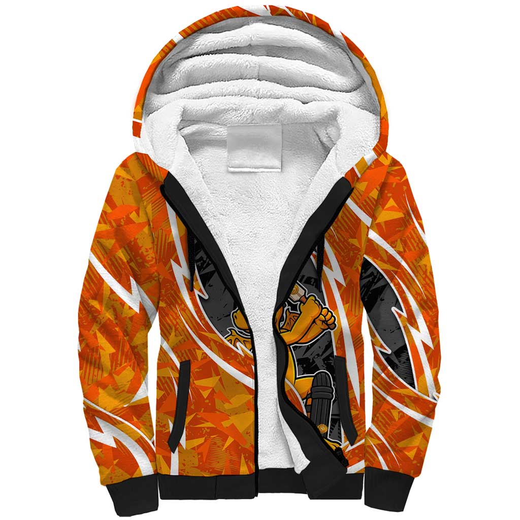 Perth Scorchers Sherpa Hoodie Flaming Lightning Storm Geometric Sports Mascot Art