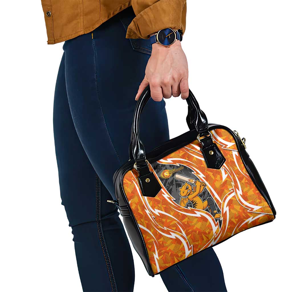 Perth Scorchers Shoulder Handbag Flaming Lightning Storm Geometric Sports Mascot Art