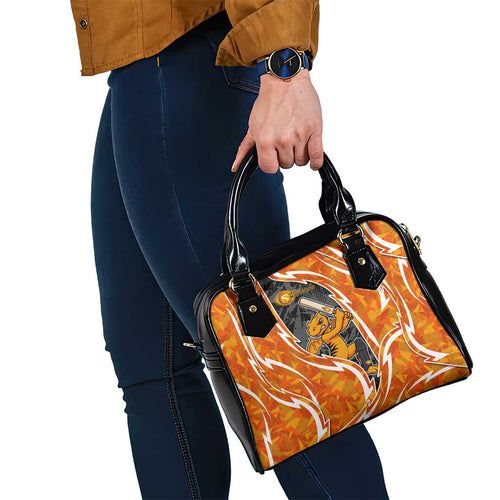 Perth Scorchers Shoulder Handbag Flaming Lightning Storm Geometric Sports Mascot Art