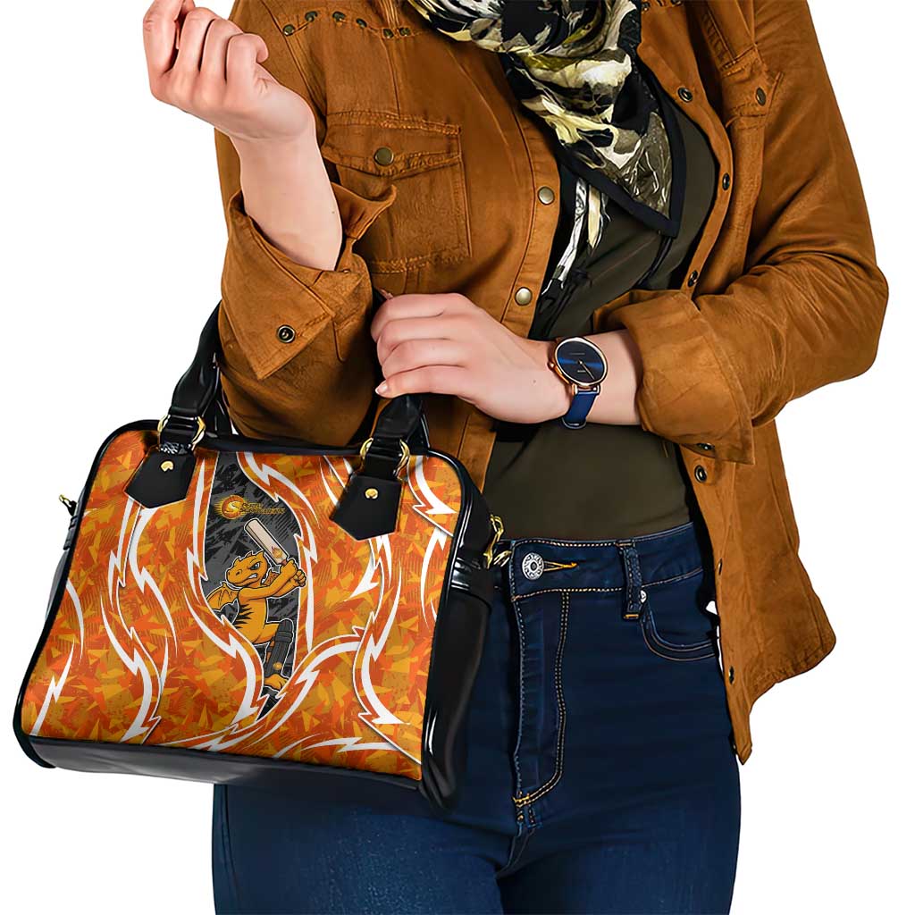 Perth Scorchers Shoulder Handbag Flaming Lightning Storm Geometric Sports Mascot Art
