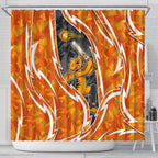 Perth Scorchers Shower Curtain Flaming Lightning Storm Geometric Sports Mascot Art