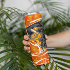 Perth Scorchers Skinny Tumbler Flaming Lightning Storm Geometric Sports Mascot Art