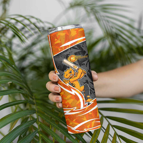 Perth Scorchers Skinny Tumbler Flaming Lightning Storm Geometric Sports Mascot Art