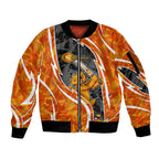 Perth Scorchers Sleeve Zip Bomber Jacket Flaming Lightning Storm Geometric Sports Mascot Art