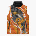 Perth Scorchers Sleeveless Puffer Jacket Flaming Lightning Storm Geometric Sports Mascot Art