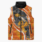 Perth Scorchers Sleeveless Puffer Jacket Flaming Lightning Storm Geometric Sports Mascot Art