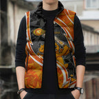 Perth Scorchers Sleeveless Puffer Jacket Flaming Lightning Storm Geometric Sports Mascot Art