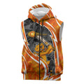 Perth Scorchers Sleeveless Zip Hoodie Flaming Lightning Storm Geometric Sports Mascot Art