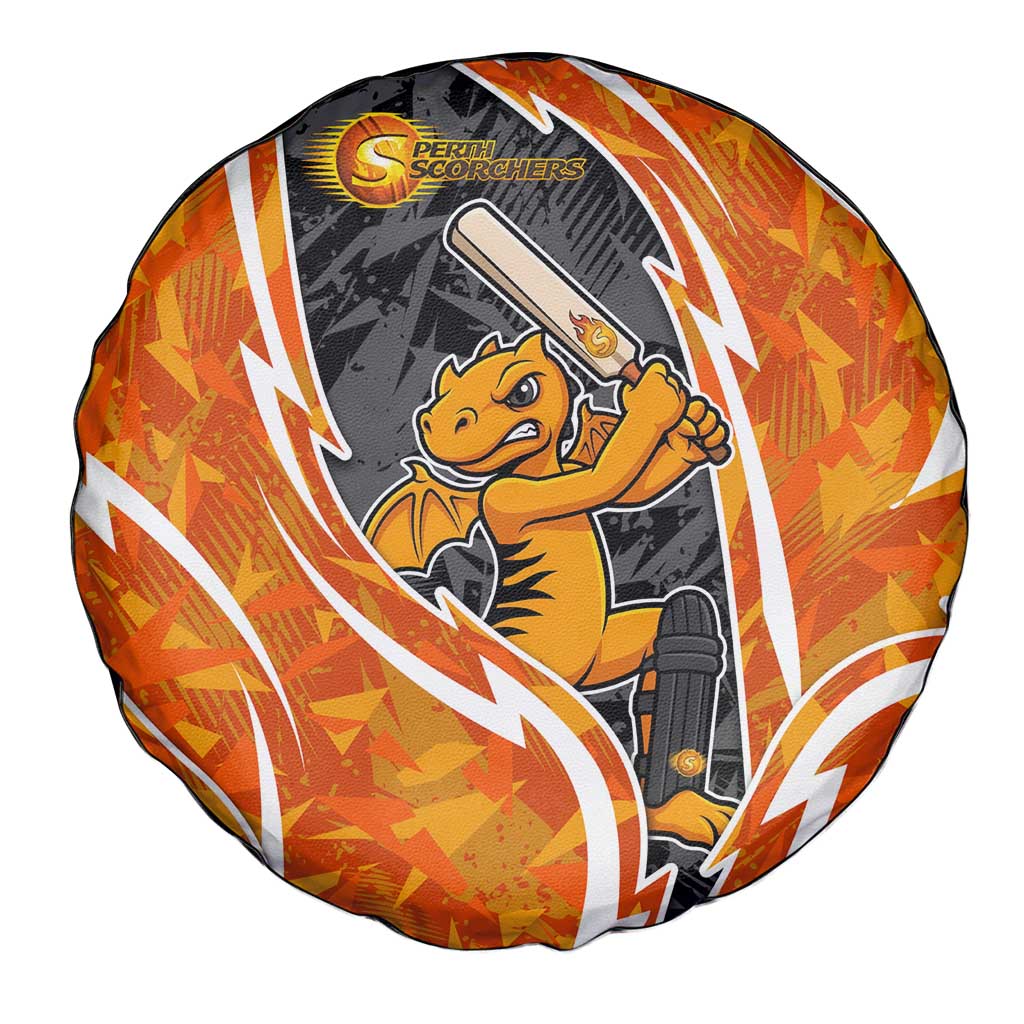 Perth Scorchers Spare Tire Cover Flaming Lightning Storm Geometric Sports Mascot Art