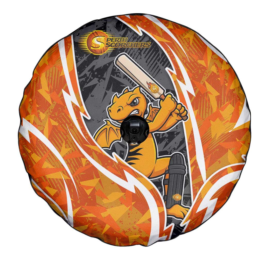 Perth Scorchers Spare Tire Cover Flaming Lightning Storm Geometric Sports Mascot Art