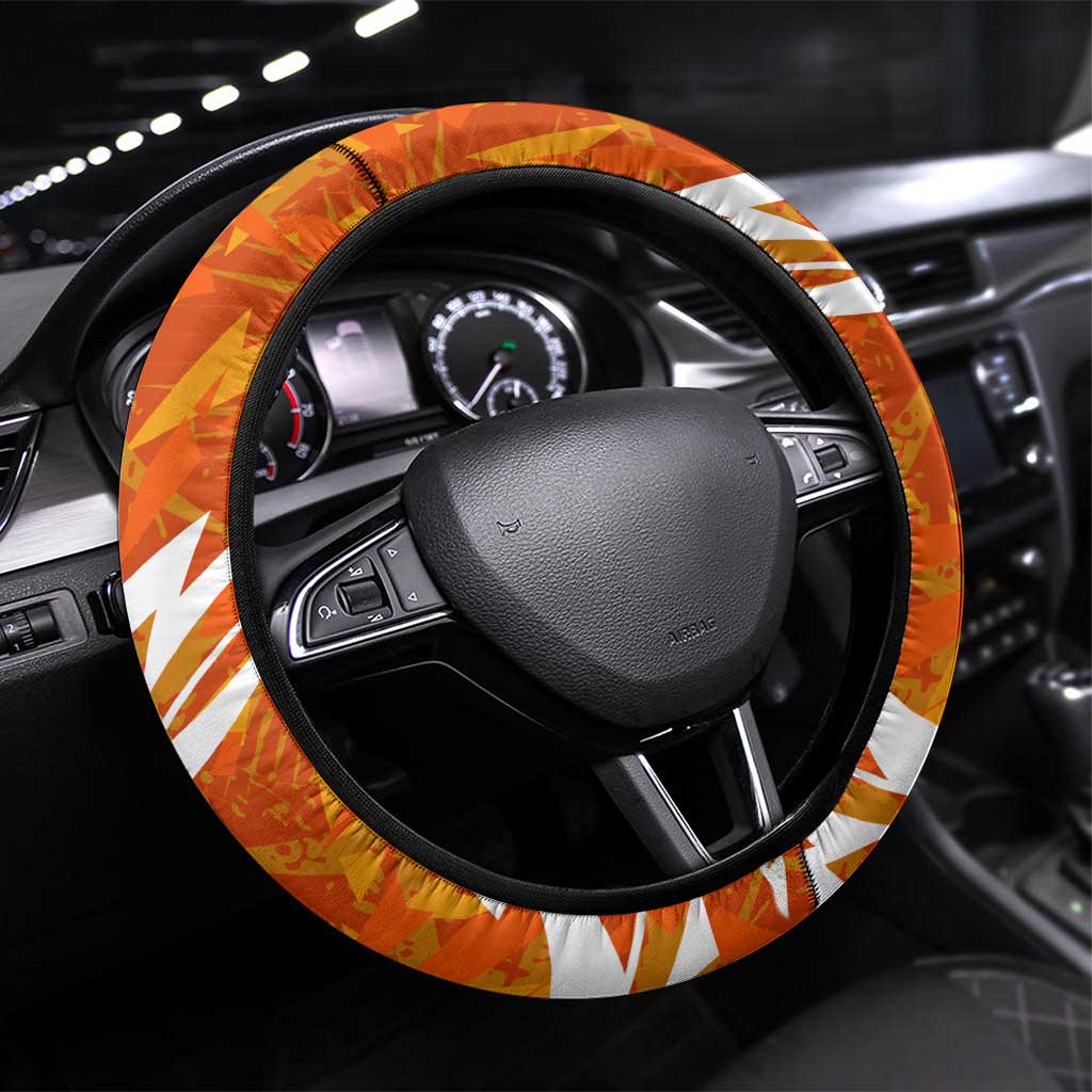 Perth Scorchers Steering Wheel Cover Flaming Lightning Storm Geometric Sports Mascot Art