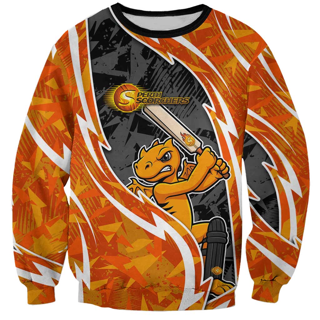 Perth Scorchers Sweatshirt Flaming Lightning Storm Geometric Sports Mascot Art