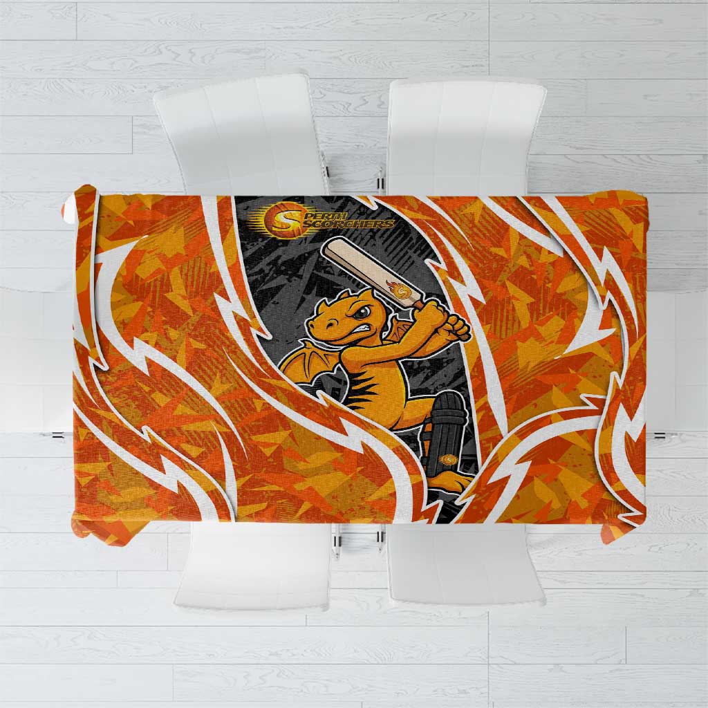Perth Scorchers Tablecloth Flaming Lightning Storm Geometric Sports Mascot Art