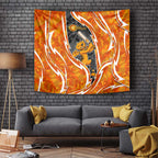 Perth Scorchers Tapestry Flaming Lightning Storm Geometric Sports Mascot Art
