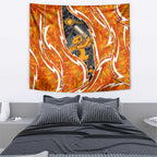 Perth Scorchers Tapestry Flaming Lightning Storm Geometric Sports Mascot Art